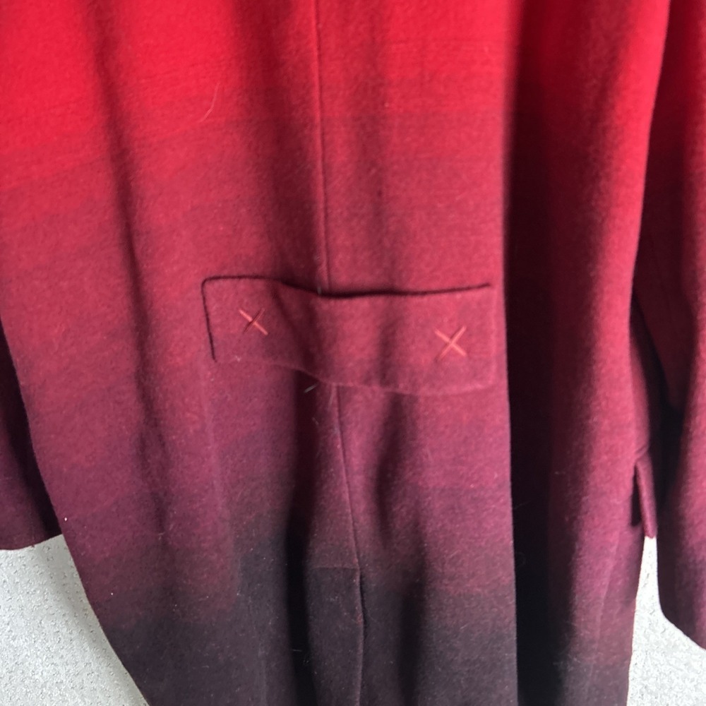 Worthington Wool Dress Coat Ladies Women S Red Ombre NWT Retail $250.00 c2655 - Picture 6 of 9
